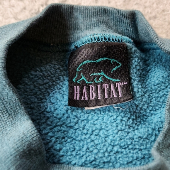 Vintage Habitat sz L Double Sided Wolf Animal Nature Graphic Sweatshirt - Picture 4 of 6